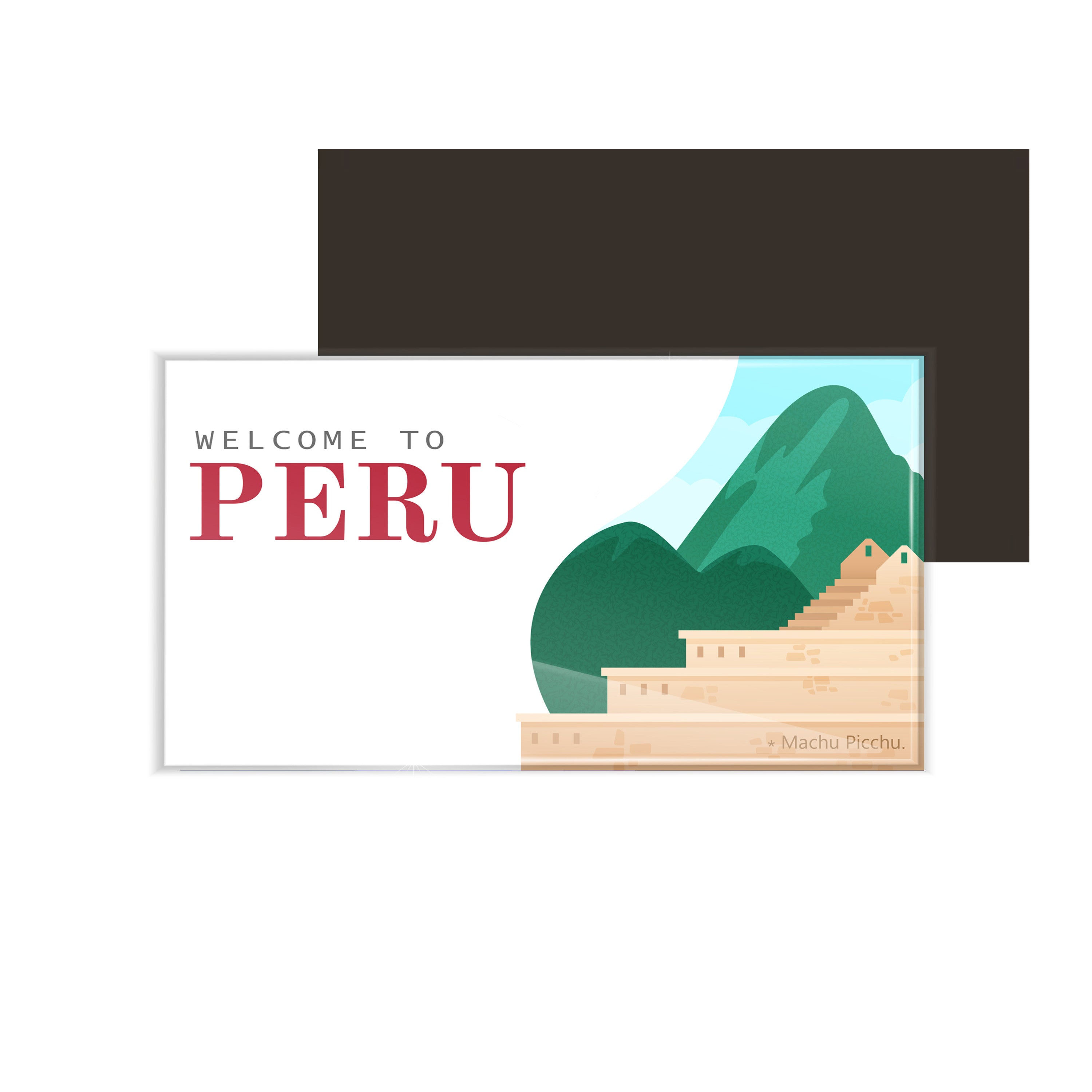 dhcrafts Fridge Magnet Rectangle Acrylic Glass (8.6 x 5.4 cm) Multicolor Travel Peru D1 Design Pack of 1